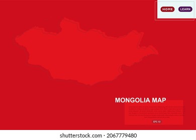 Mongolei-Karte - Weltkarte Internationale Vektorvorlage mit roter Farbe und Skizze einzeln auf rotem Hintergrund für Bildung, Design, Website, Banner - Vektorgrafik eps10