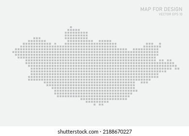 Mongolia Map - World map International vector template with grey pixel, grid, grunge, halftone style isolated on white background for education, infographic, design - Vector illustration eps 10