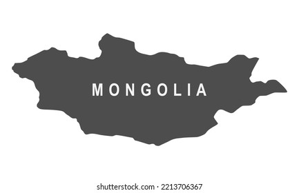 Mongolia Map - World Map International vector template with High detailed including grey and black outline color isolated on black background - Vector illustration eps 10