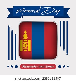 Mongolia Memorial Day Vector Illustration