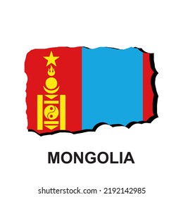 mongolia national flag, cute and cool vector