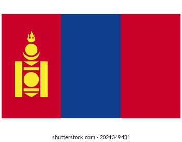 Imagen de vector aislado de la bandera nacional de Mongolia