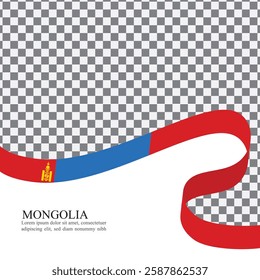 Mongolia national flag ribbon stock vector	