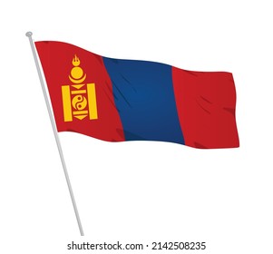 Nationalflagge der Mongolei. Vektorgrafik