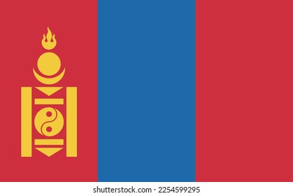 Mongolia national flag  vector Illustration material
