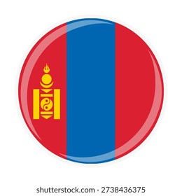 Mongolia national round circle flag emblem official icon