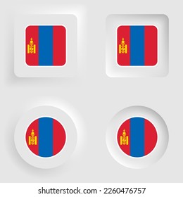Mongolia neumorphic graphic and label set. Element of impact for the use you want to make of it.
