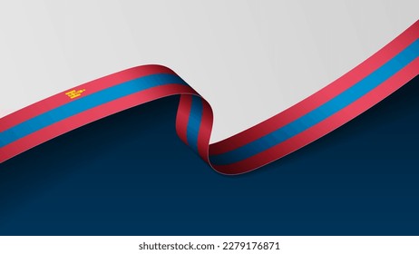 Mongolia ribbon flag background. Element of impact for the use you want to make of it.