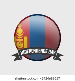 Mongolia Round Independence Day Badge