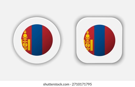 Mongolia Rounded National Flag Button Icon