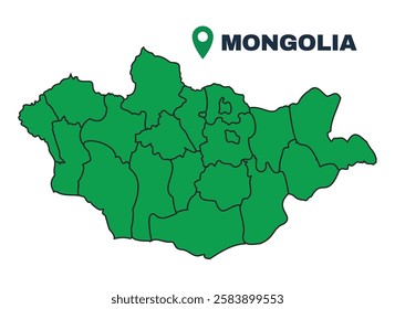 Mongolia simple flat vector illustration map