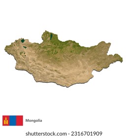 Mongolia Topography Country  Map Vector