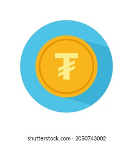 Mongolia Tughrik coin icon. High quality and very suitable for your design, web design, mobile app design, etc. Flat design vector illustration.