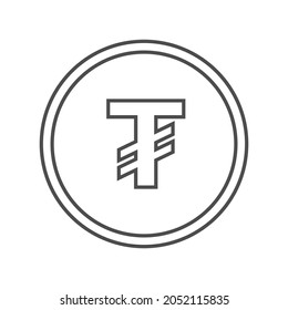 Mongolia Tughrik coin outline icon. High quality and very suitable for your design, web design, mobile app design, etc. Flat design vector illustration.