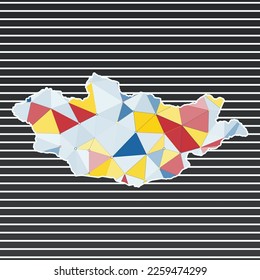 Mongolia vector illustration. Mongolia design on gradient stripes background. Technology, internet, network, telecommunication concept. Appealing vector illustration.