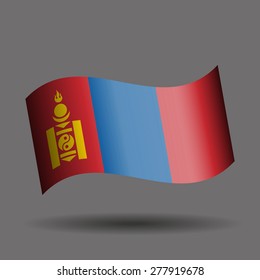 Mongolia waving flag