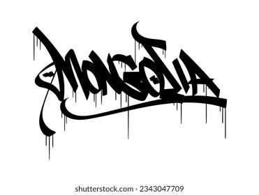 MONGOLIA word graffiti tag style