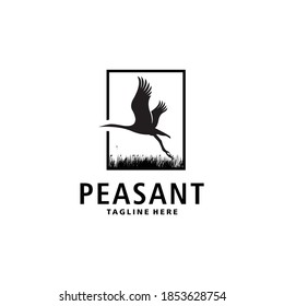  mongolian bird fly in frame logo design 