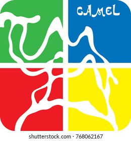 mongolian camel four colored t-shirt