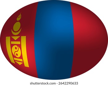 Bandera mongol Esfera Oval - Símbolo Nacional de Mongolia