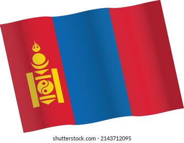 Mongolian Flag Vector Illustration Icon