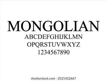 Fonte mongol para logotipo e título. Tipo de vetor isolado