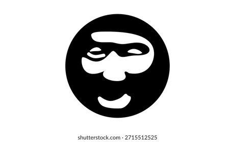 Mongolian genetic code symbol, black isolated silhouette