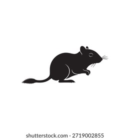 silhueta gerbil mongol ícone vetor plano ilustração design.
