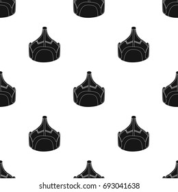 Mongolian military helmet.Colored metal helmet conical shape.Mongolia single icon in black style vector symbol stock illustration.