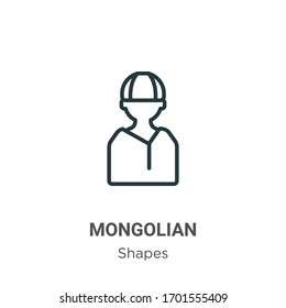 Mongolian outline vector icon. Thin line black mongolian icon, flat vector simple element illustration from editable shapes concept isolated stroke on white background