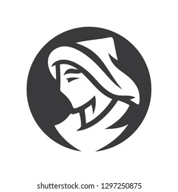Mongolian Warrior Vector simple silhouette Illustration.