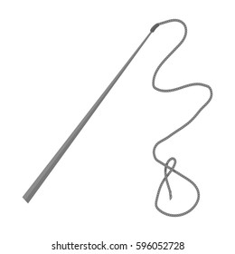 Mongolian whip.The whip is for herding cattle.Mongolia single icon in monochrome style vector symbol stock illustration.