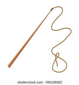 Mongolian whip.The whip is for herding cattle.Mongolia single icon in cartoon style vector symbol stock illustration.