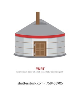 Mongolian Yurt icon vector Illustration isolated on white background.