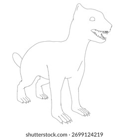 Mongoose animal contour drawing on white background is a free printable coloring page for kids, featuring clean lines and simple shapes for easy coloring fun.
