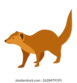 Ilustração plana de animal mangusto. Imagem vetorial
