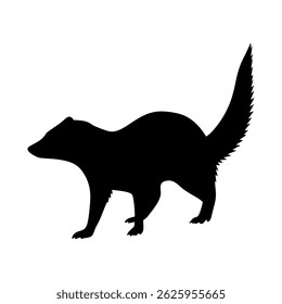 Silhueta de animal de mangusto. Imagem vetorial