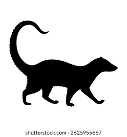 Silhueta de animal de mangusto. Imagem vetorial
