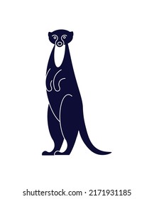 Mongoose animal standing on a white background. Cartoon style vector illustration