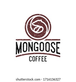 Mongoose coffee logo design vector