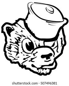 Mongoose head mascot. Vector illustration