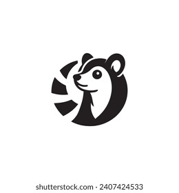 logo de mongoose mascota moderna icono blanco y negro