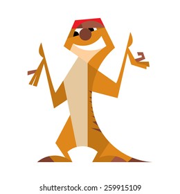 Mongoose on a white background