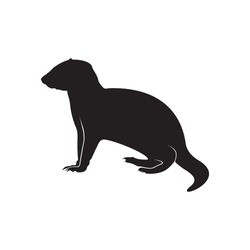 mongoose silhouette on a white background.