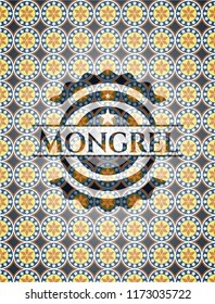 Mongrel arabesque emblem background. arabic decoration.