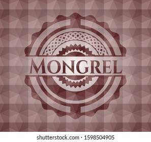 Mongrel red seamless geometric emblem.