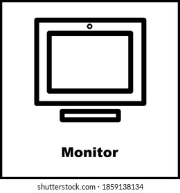 Moniter icon template color editable vector sign isolated on white background for web , UI 