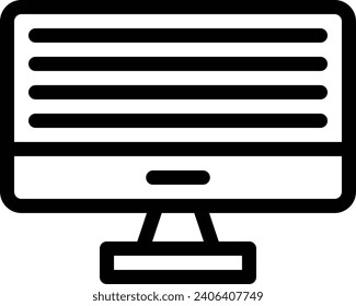Moniter single vector line icon