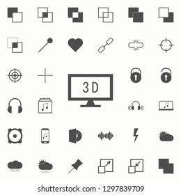 monitor with 3d icon. web icons universal set for web and mobile