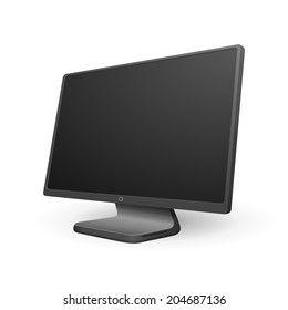 Monitor 3D Realistic Computer. Vector Illustration EPS10